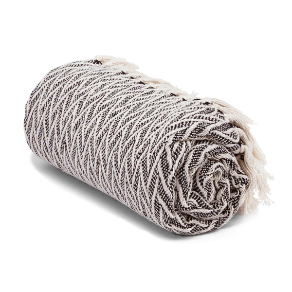 Bless international 50x60 100 Cotton Crochet Throw Blanket With Fringe